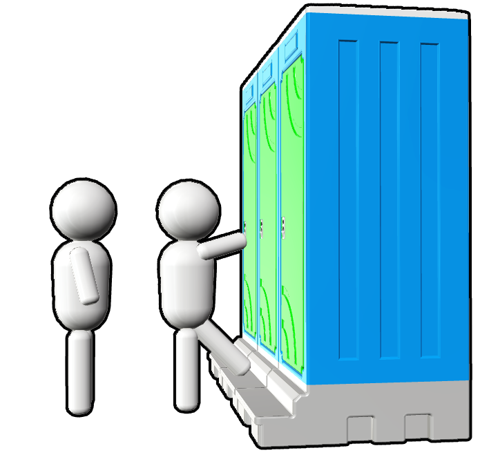 仮設トイレ　順番待ち